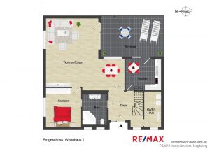 Erdgeschoss, Wohnhaus 1