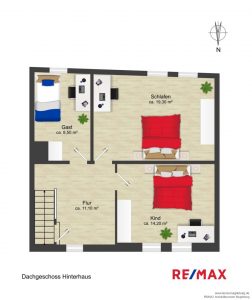 Dachgeschoss mittleres Haus