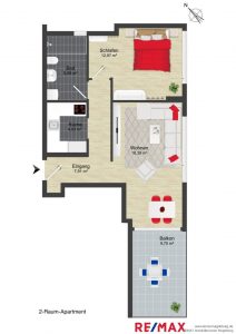 2-Raum-Apartment
