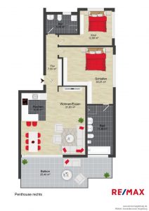 Grundriss Penthouse rechts