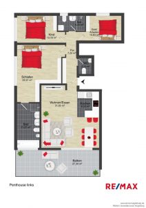 Grundriss Penthouse links