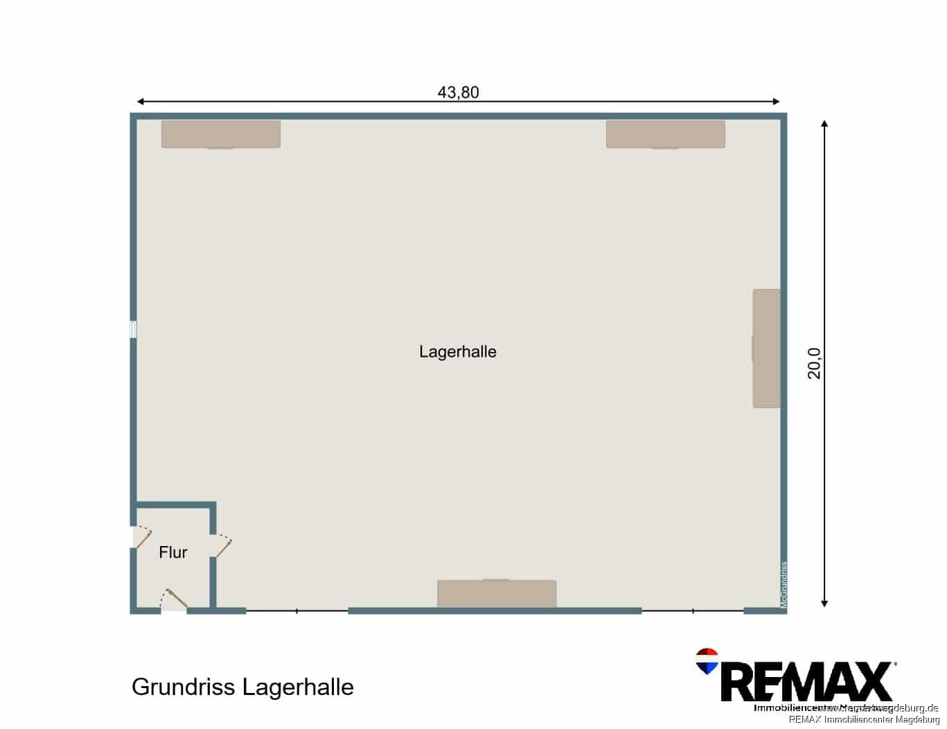 Grundriss Lager bemaßt