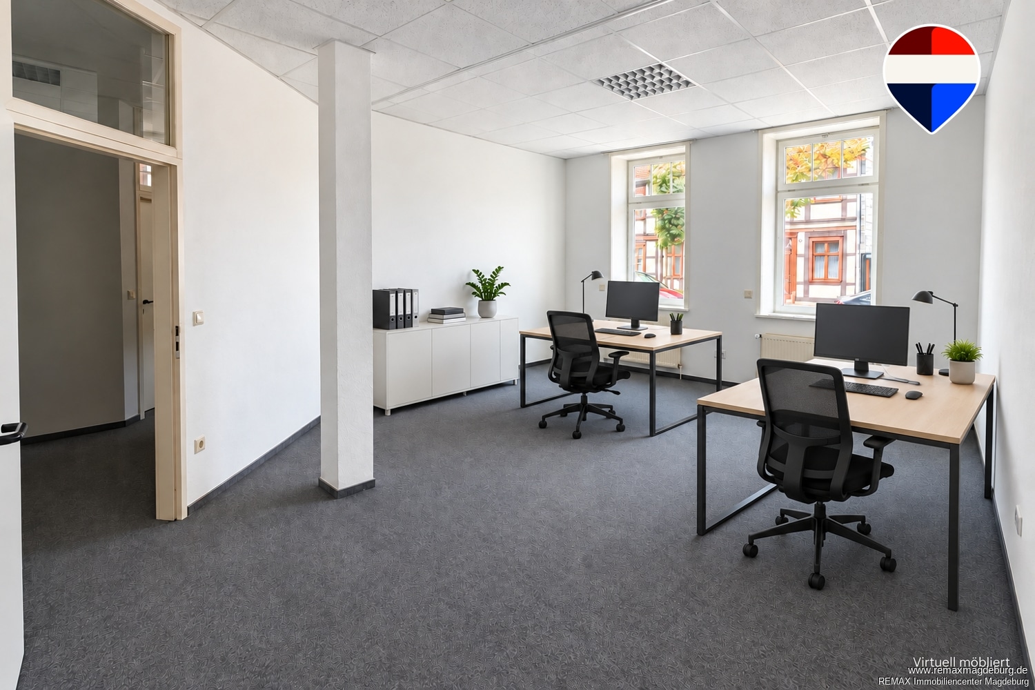 Büro mit Möbel KI generiert